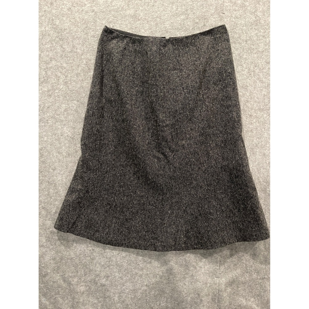 Ann Taylor LOFT Gray Tweed Wool Silk Blend A-Line Skirt Size 10 Knee Length